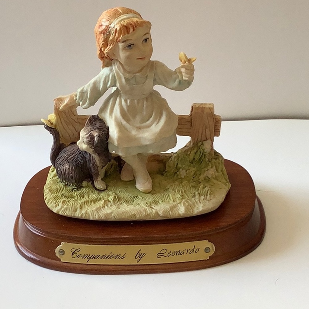 Little Girl and Cat Companion by Leonardo